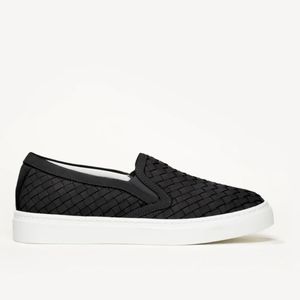 M. Gemi The Cerchio Woven Leather Slip-On Sneaker Size 9 Euro 40 Black EUC